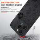 KANGHAR for iPhone 16 Pro Case Cute Sunflowers Bloom Design with Floral Pattern, Slim Fit Soft TPU Shockproof Protective Cover for Women Girls - Black Flowers