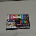 uni Posca Acrylic Paint Art Markers, Set of 12 Extra Fine Point Thin Paint Pens for Coloring Gifts, Fabric, Metal, Glass, Rocks, Wood and Canvas, Assorted Colors, PC1M12C