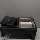 URPOWER 2-in-1 Elevated Dog Bowls 4 Height Adjustable Raised Dog Bowls with No Spill Water Bowl and Stainless Steel Food Bowl Non-Slip Stand for Small Medium Large Dogs