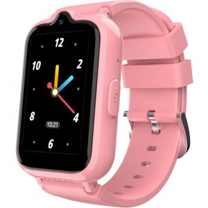 Smart Watch for Kids 8-12 Girls with GPS Tracker 4G Call SOS Video Camera Waterproof Touch Screen Alarm Clock Kids Cell Phone Watch Birthday Gift Kids Watch Girls Ages 6 7 8 9 10