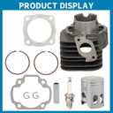 Silscvtt Cylinder Piston Ring Gasket Top End Kit Replacement for Polaris 90 Sportsman 2001 2002 2003 2004 2005 2006 Replacement for 0450007 0450004 0450009