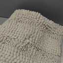 Non Slip Thick Shaggy Chenille Bathroom Rug Sets 2 Piece, Thickened Hot Melt Rubber Bottom Bath Mats for Bathroom, Bath Rugs Quick Dry Machine Washable for Shower (Ivory White, 32"x20" Plus 17"x24")