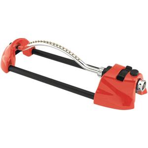 Dramm ColorStorm Premium Oscillating Lawn Sprinkler with Brass Nozzle Jets, Easy Adjust Range Control Covers up to 3,036 Sq Ft, Red