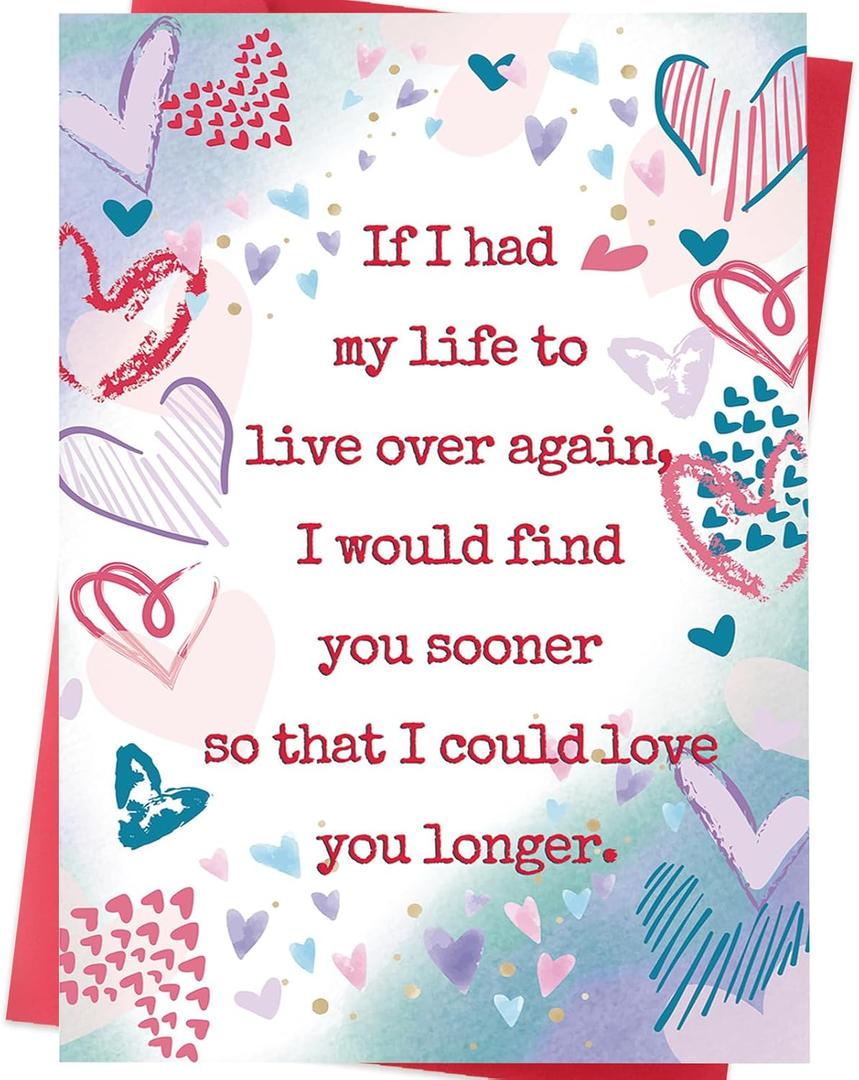 2 x Romantic Anniversary Card & Gifts for Men, Women, Couples, Boyfriend or Girlfriend Happy Wedding Anniversary Card for Husband or Wife, Him or Her, Valentines Day