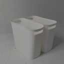 rejomiik Bathroom Small Trash Can Slim Garbage Can Wastebasket 3.5 Gallon Plastic Trash Bin Container for Bedroom, Home, Office, Dorm Room, Kitchen, 2 Pack White