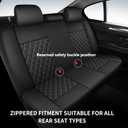 HChengkikz Car Seat Covers Full Set, Breathable and Waterproof Napa Leather Car Seat Cover, Interior Universal Fit for Cars, Sedans, SUVs, Vans, Trucks (Full Seat, Black)