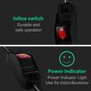 Extension Cord with Switch On/Off Waterproof Switch 3Ft No Plugging and Unplugging Invintage Stereo Devices Without Built-in Power Switch(3 FT)