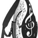 Famame Piano Keys Sling Backpack Chest Bag Crossbody Shoulder Bag Gym Cycling Travel Hiking Daypack For Men Women Multicolor 39 (One Size)