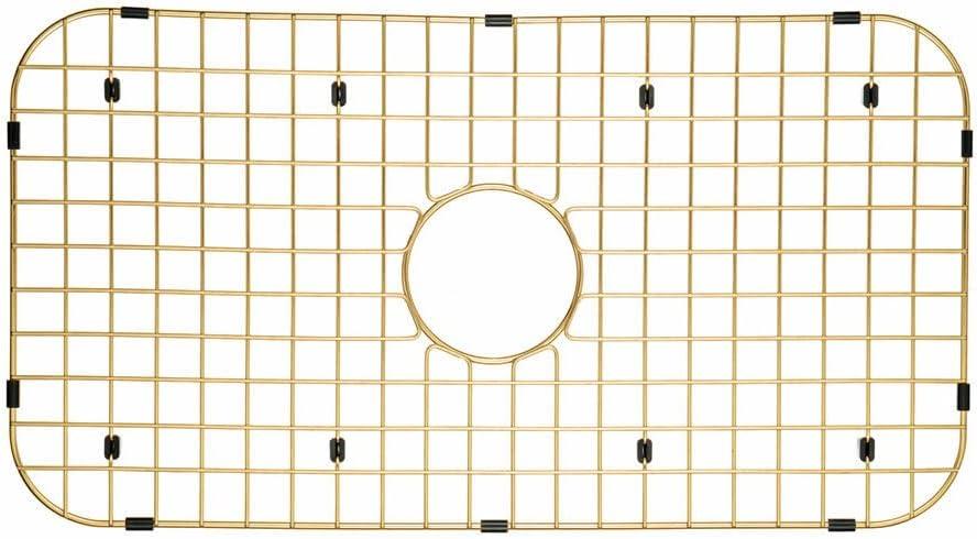 Starstar Sinks Protector Matte Gold 304 Stainless Steel Kitchen Sink Bottom Grid, Rack (27-3/16 L x 14-5/16 W)