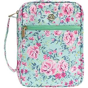 G-LEAF Bible Cover Case/Book Cover, Bible Case for Women Girls, Bible Cover Bags Floral Pattern With Handle Fits for Standard Size Bible, 9.5x6.7x2.5 In