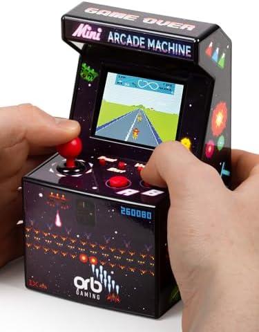 Orb - Mini Arcade Machine, 240 in-Built Games, 8-Bit Retro Arcade Games, 2.5” Full Colour Screen, 8-Way Joystick, 2 Buttons, Volume Control Arcade 240
