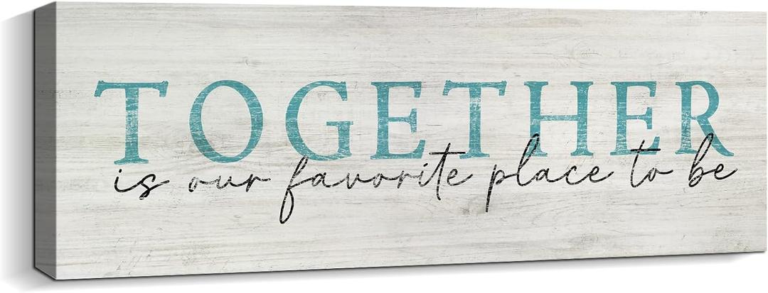 Family Wall Signs Decor Together is Our Favorite Place to Be Inspirational Quotes Wall Plaque Rustic Farmhouse Motivational Canvas Prints Wall Art for Living Room Bedroom Entryway Office Home Decor