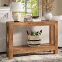 Tohomeor Farmhouse Console Table, 47 Inches Entryway Console Table, Wooden Rectangular Sofa Table Behind The Couch Table with 2-Tier Storage for Living Room Entrance Hallway (Rustic Wood Grain), 47.24 x 11.81 x 31.5 inches