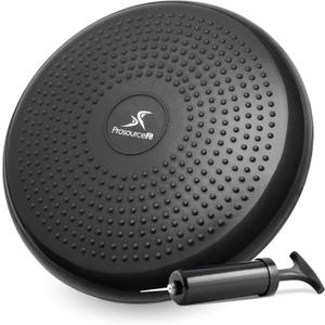 ProsourceFit Core Balance Disc Trainer, 14 Diameter with Pump for Improving Posture, Fitness, Stability (Black)