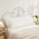 Boho White Body Pillowcase 20x54in - Ruffled Fringe Decor Sham