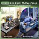 Huuger 63'' x 23.6'' Computer Desk with Power Outlets, 0.95'' Thick Desktop