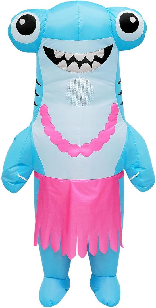 Inflatable Shark Costume for Adults – Funny Blow Up Hammerhead Outfit for Halloween, Cosplay, and Party, Great Christmas Gift