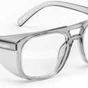 Stoggles Aviator Z87.1 Certified Safety Glasses, Blue-Light, UV Blocking Lens, Top & Side Shield, Anti-Fog, Stylish Eyewear (Charcoal)