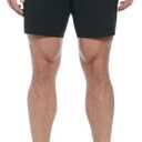 PGA Tour Men's 7 Flat Front Performance Stretch Golf Shorts with Active Waistband (Black)