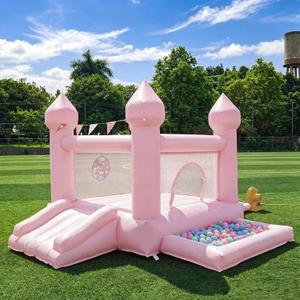9FT 100% PVC Pink Bounce House ，Inflatable Bounce House for Kids 3-6