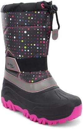 Western Chief Kids Blizzard Youth Snow Boots – Waterproof, Insulated, Warm, & Reflective Winter Boots for Girls & Boys – Cold Weather Snow Boots for Kids, Size 4