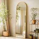 56"x15" Arched Full Length Mirror with Stand,Full Body Floor Mirror