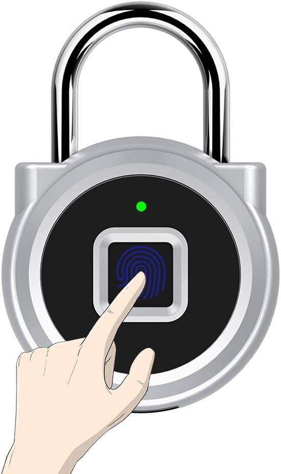 P10 Fingerprint Padlock Smart Lock Anti-Theft Biometric Security Lock for Door Gym Locker Luggage Case Backpack Drawer