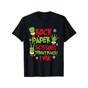 Rock Paper Scissors Throat Punch I Win Green Hand Costume T-Shirt
Size Small Ladies
