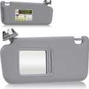 Left Driver Side Sun Visor Fit for Toyota RAV4 (Roof with Light) 2006 2007 2008 2009 2010 2011 2012 2013, Replaces for 74320-42501-B2, Gray
