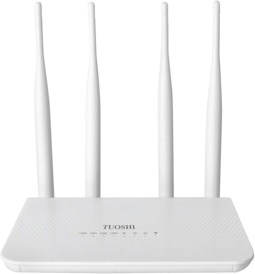 N300 WiFi Unlocked 4G LTE Modem Router with SIM Card Slot, 300Mbps WiFi, LTE Cat4, EC25-AF Qualcomm Chipset, 5dBi High Gain Antennas, Plug and Play, LT15F