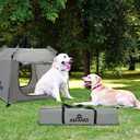 ASFANES Outdoor Pet Automatic Camping Tent, Pop up Cave Bed for Indoor Cats and Small Dogs, Portable Cat House Dog House, Grey. (No Ventilation mesh, Door Must be Left Open for use)