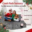 WOUDY Crash Mats for Kids Sensory, Sensory Pads for Autistic Children,Soft Foam Landing Zone, Soft, High-Density Foam Landing Zone Provides Safe Sensory, with Washable Cover, 3FT grey