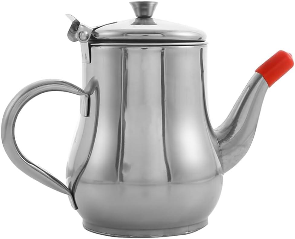 Cabilock 18oz Stainless Steel Grease Strainer Container, Leak-Proof Oil Storage Pot Grease Keeper for Kitchen Cooking Frying Oil (10.80X7.30X6.90CM)