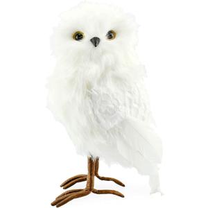 Decorae Fake Stuffed Owl Figure, 11-Inch Tall Bird for Craft, Halloween Prop or Christmas Tree Topper Use
