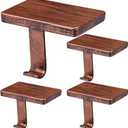 Copper Stocking Hangers for Mantel Set of 4, Heavy Weighted Christmas Stocking Holders with Protective Pads, Ideal for Fireplace Mantel, TV Stand, Stairs & Dresser Decor