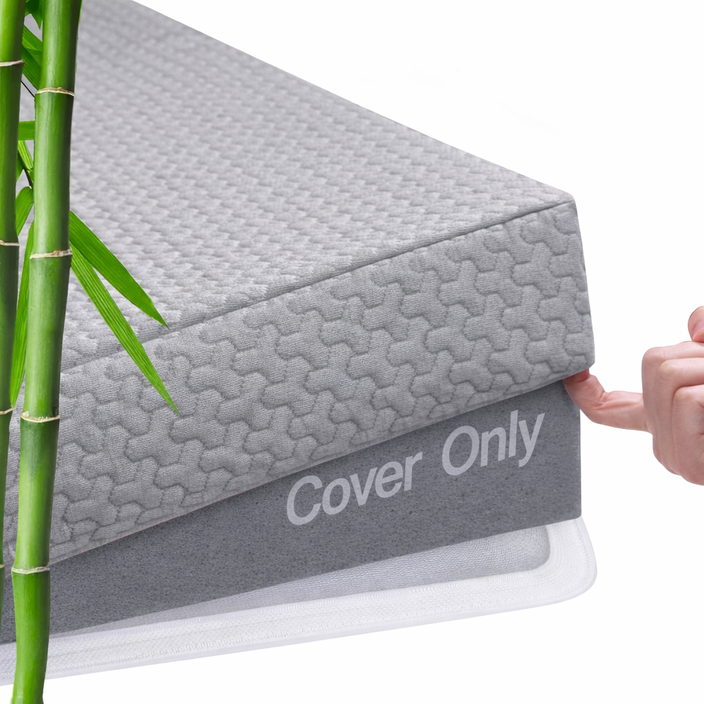 Mattress Topper Cove, 3 Inch Mattress Protector Cooling Rayon Zippered Mattress Encasement with Adjustable Straps for Latex Mattress Topper Memory Foam Cover 68''