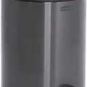 Rubbermaid Stainless Steel Round Step-On Trash Can, 1.6-Gallon, Charcoal, Wastebasket with Lid for Home/Bathroom/Kitchen/Office