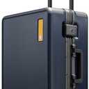 LEVEL8 Carry On Luggage Airline Approved Zipperless with Aluminum Frame, Hard Case Luggage with Spinner Wheels, Metal Travel Suitcase with Double Tsa Locks, 20 Inch, Blue