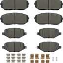 D1258,D1377 Semi-Metallic Front Rear Disc Brake Pad Set Fits For 2011-2015 Ford Edge, For 2011-2015 Lincoln MKX