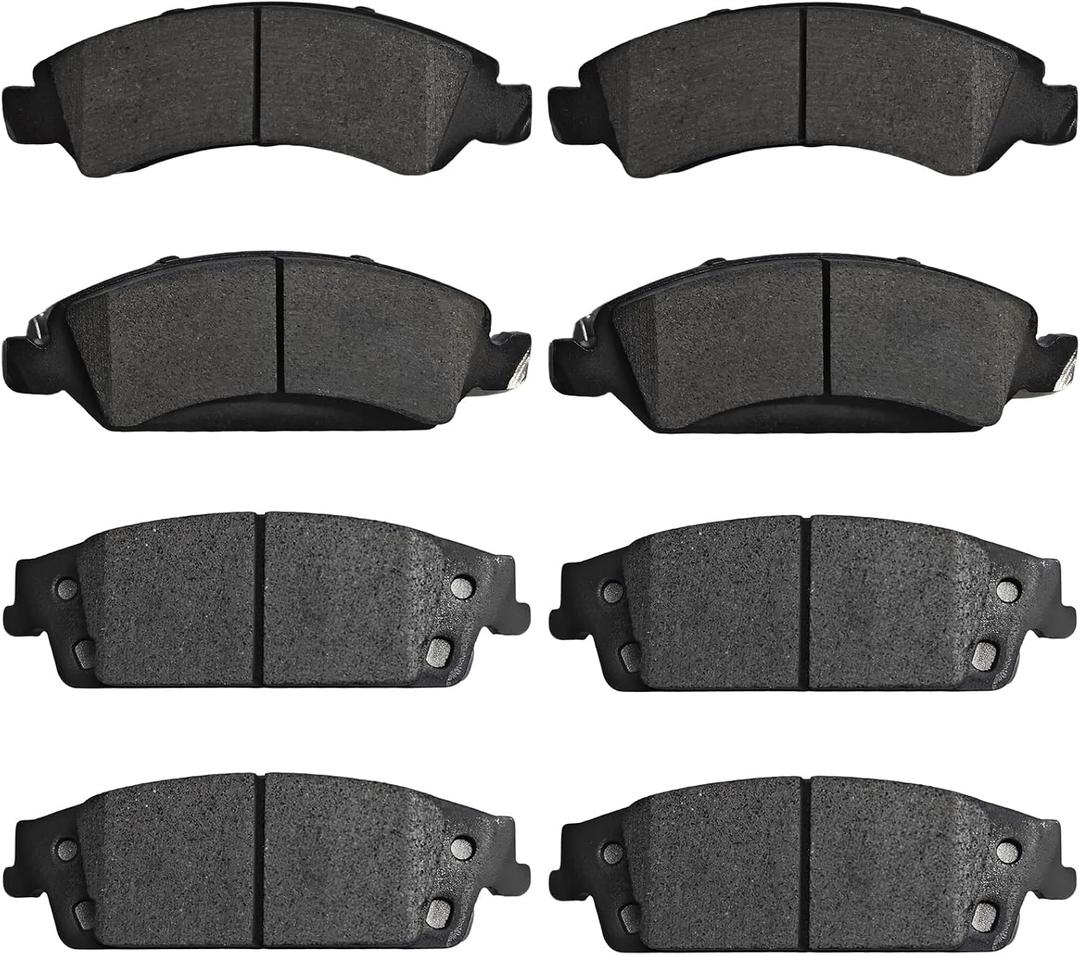 Front & Rear Ceramic Brake Pads Kits for Chevy Silverado 1500 2014-2018, Suburban/Tahoe 2015-2020,for Cadillac Escalade/ESV 2015-2020, for GMC Sierra 1500 2014-2018, Yukon/Yukon XL 2015-2020