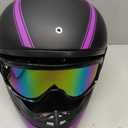 Youth Dirt Bike Helmet Set Includes Gloves, Goggles, Mask, Ideal Helmet for Kids 8-14, Premium Safety Gear for Dirt Bike Helmets Enthusiasts - DOT Approved (Purple,M) (Medium, Purple2)