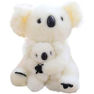 11 inch Mum and Baby Koala Plush Toy Stuffed Animal Toy Plush Animal Doll (White)