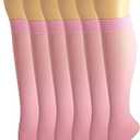 SUMONA 5 Pairs Women Opaque Stretchy Spandex Knee High Trouser Socks 9-11