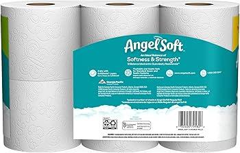Angel Soft Toilet Paper, 6 Double Rolls, 6 = 12 Regular Bath Tissue Rolls