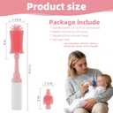 3 x Chuya Baby Bottle Brush Kit -Upgraded Silicone Bottle Cleaning Brush & Nipples Cleaning,Press-Pump Foam Dispenser Brush for Baby Bottles, Nipples, Breast Pump Parts-Rich Foam for Home Travel TSA