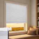 SERLMWNT No Drill Cordless Blackout Cellular Shades,24" W x 48" H,White