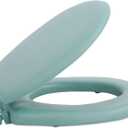 Soft Standard Vinyl Toilet Seat, Light Green - 17 Inch Soft Vinyl Cover with Comfort Foam Cushioning - Fits All Standard Size Fixtures - Easy to Install Fantasia by Achim Home Decor