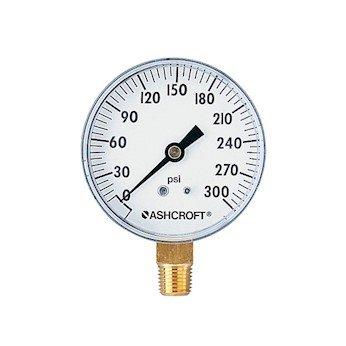 Ashcroft 25-W-1005-H-02L-300# 0 to 300 Psi Utility Gauge, 2 1/2" Dial, Bottom Connection