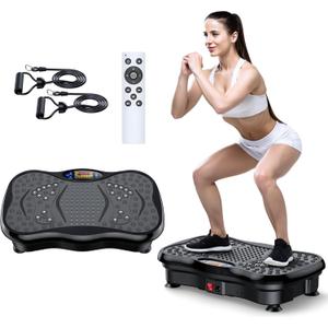 Vibration Plate Exercise Machine, Lymphatic Drainage Machine for Weight Loss, Lymphatic Drainage & Muscle Recovery, Multiple Speeds with Bluetooth & Remote, Max User Weight 330lbs