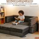 Original Modular Kids Play Couch – Premium Soft Foam with Slide for Open Ended Imaginative Play, Easy to Clean & Idea for Kids Playroom, Safety CertiPUR-US (Forest Green), 44 inches x 22 inches x 16 inches